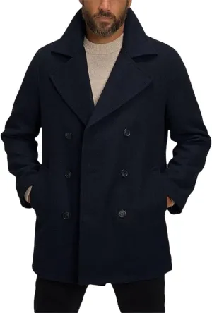 Men's Trench Coat Slim fit Casual Business pea coat Winter Warm peacoat jacket Windbreaker