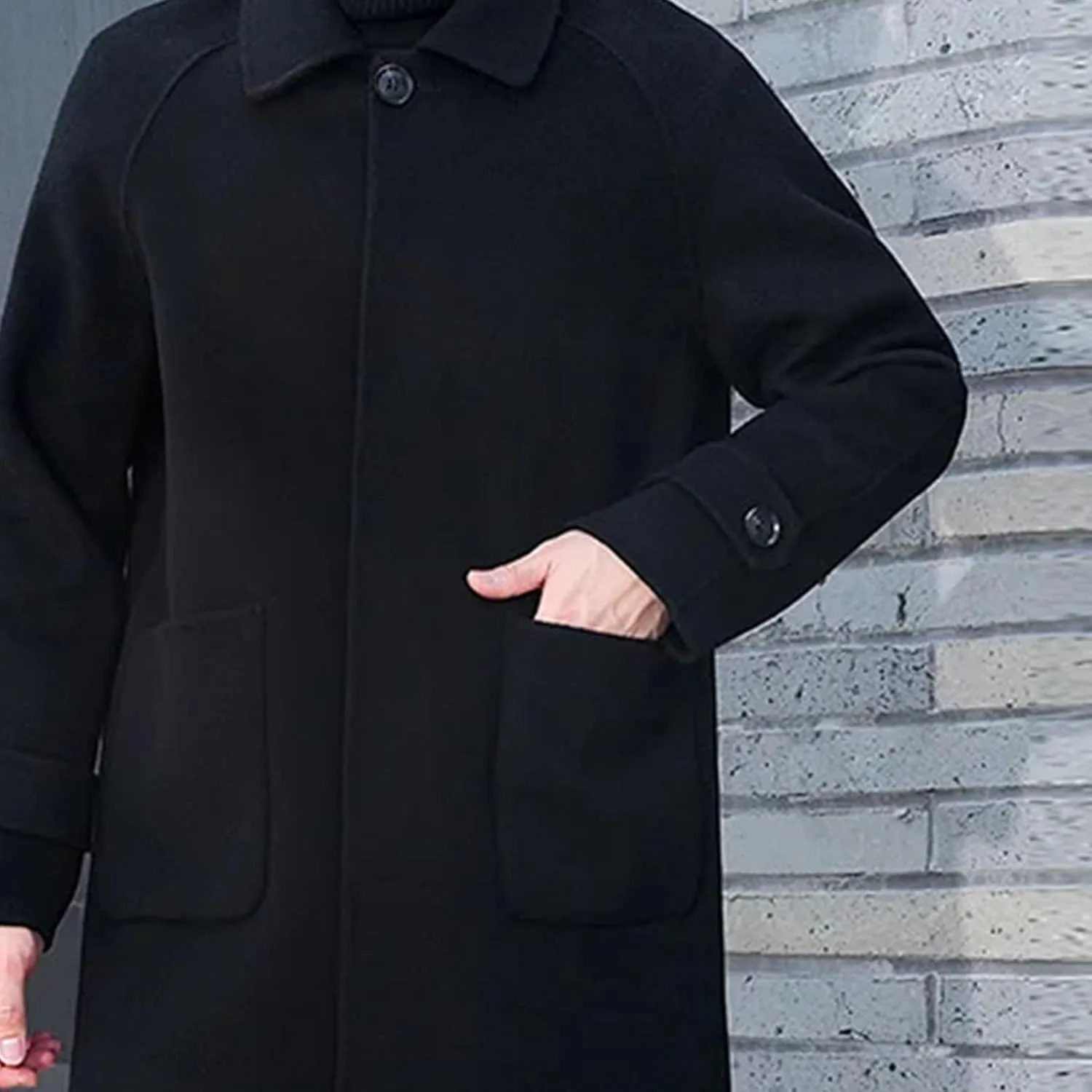 Men's Trench Double-Sided Coat 100 percent Wool Slim fit Slim Business pea coat Winter Warm long jacket for men Windbreaker
