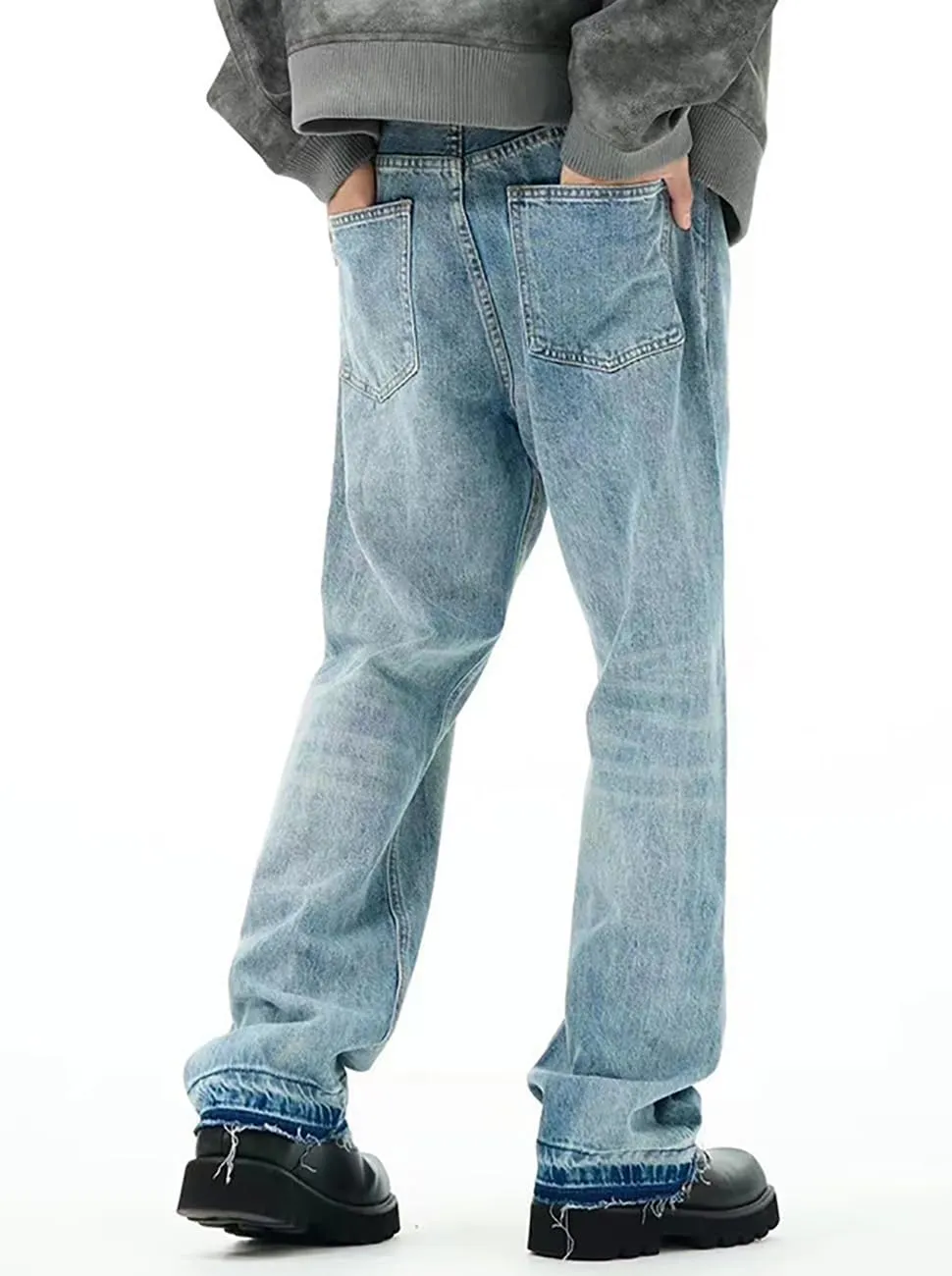 Men's Vintage Loose Fit Ripped Straight Leg Jeans
