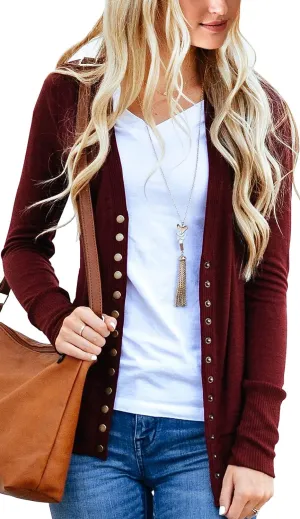 NENONA Women's Long Sleeve Lightweight Summer Cardigans Open Front Button Down Basic Soft Fall Fashion Outwear