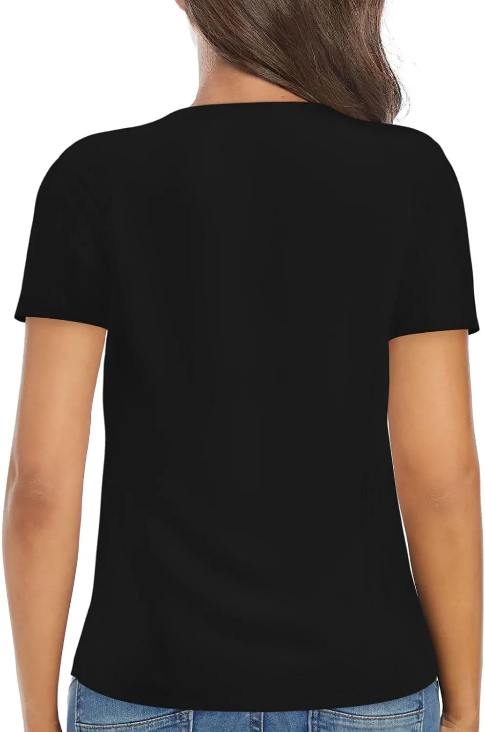 Never Give Up Womens Deep v Neck T-Shirts Short Sleeve Shirts Casual Tee Tops Slim Fit T-Shirt