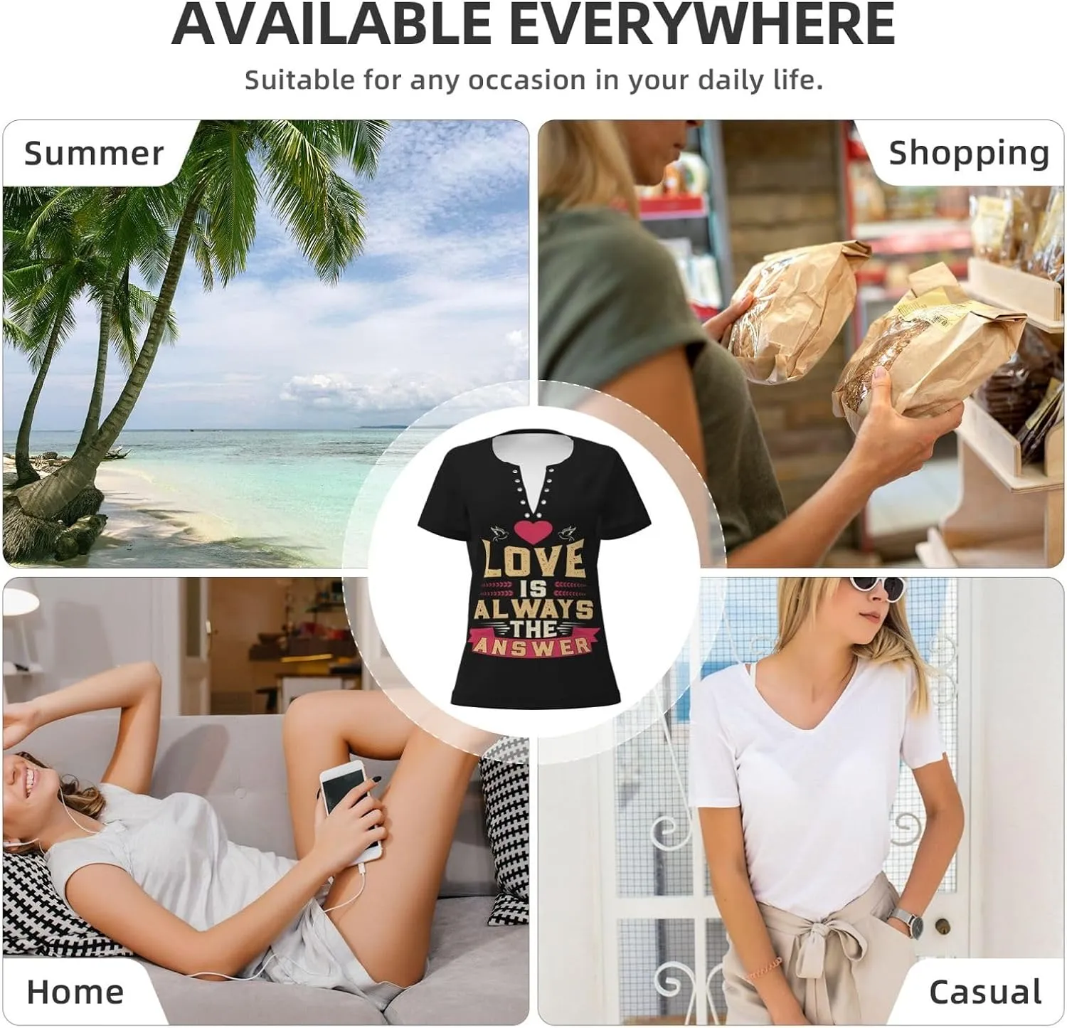 Never Give Up Womens Deep v Neck T-Shirts Short Sleeve Shirts Casual Tee Tops Slim Fit T-Shirt