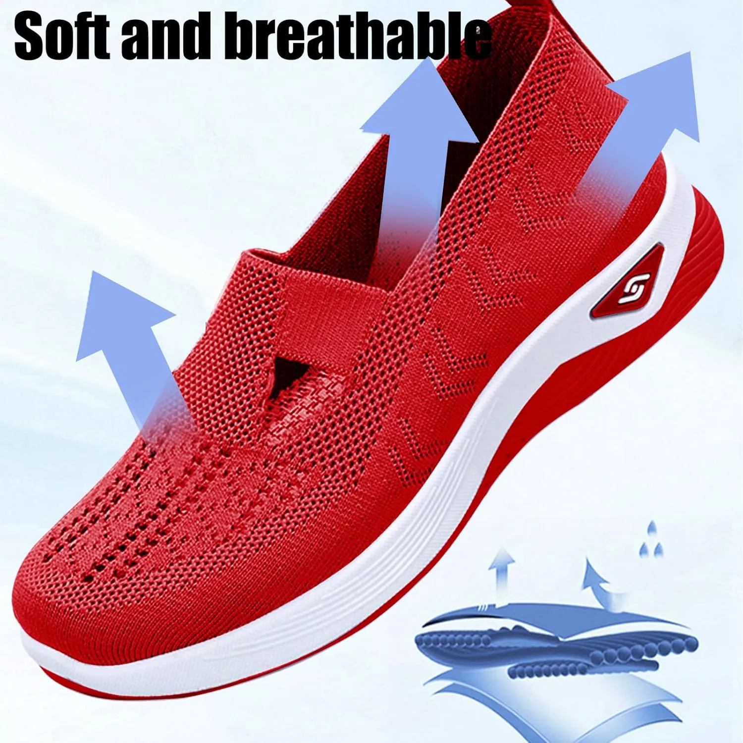 Orthopedic Shoes for Women Woven Orthopedic Breathable Soft Shoes Comfort Wear Orthowear Shoe Mesh Walking Sneakers