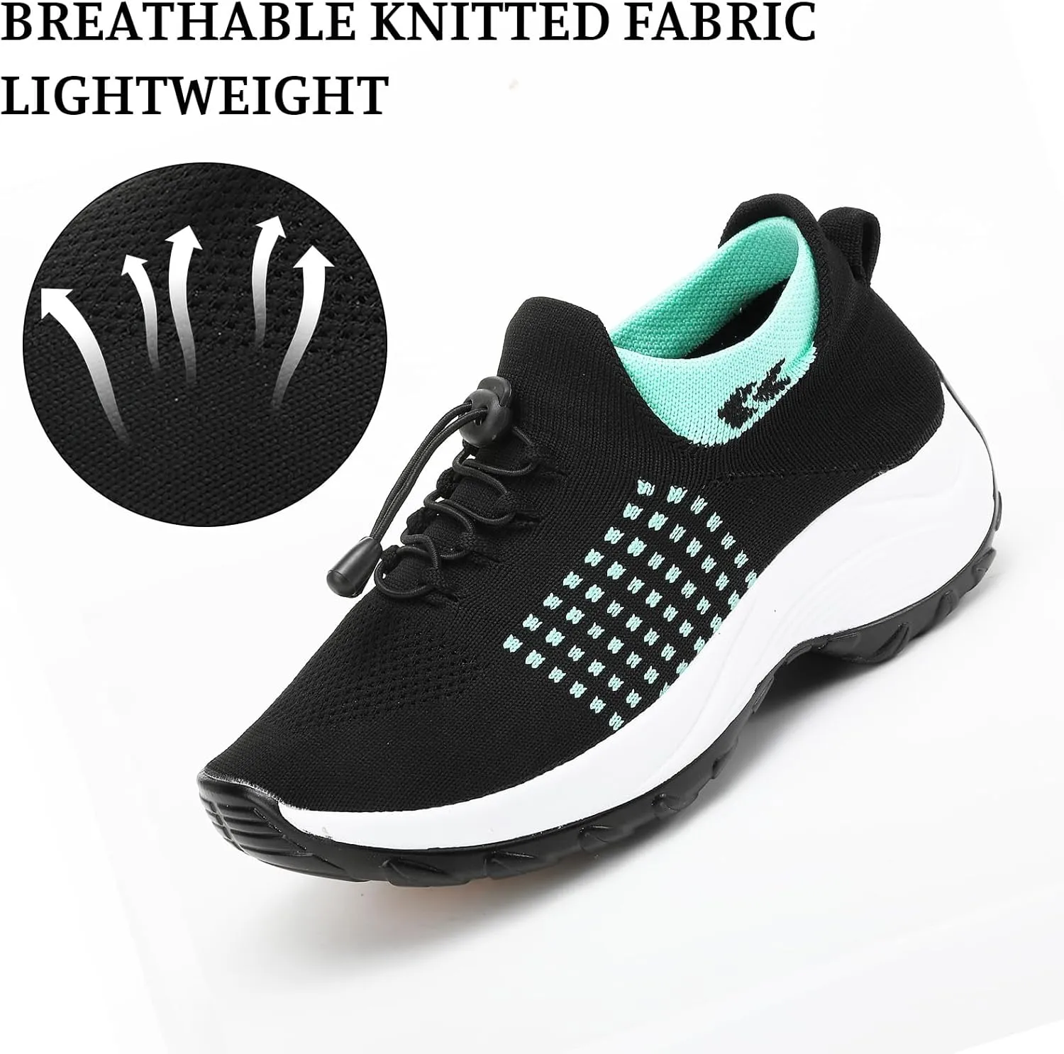 Orthopedic Sneakers Breathable Women Slip on Trainers Comfortable Shoes for Women Stretch Cushion Athletic Shoe Unisex Casual Thick Bottom Walking Shoe