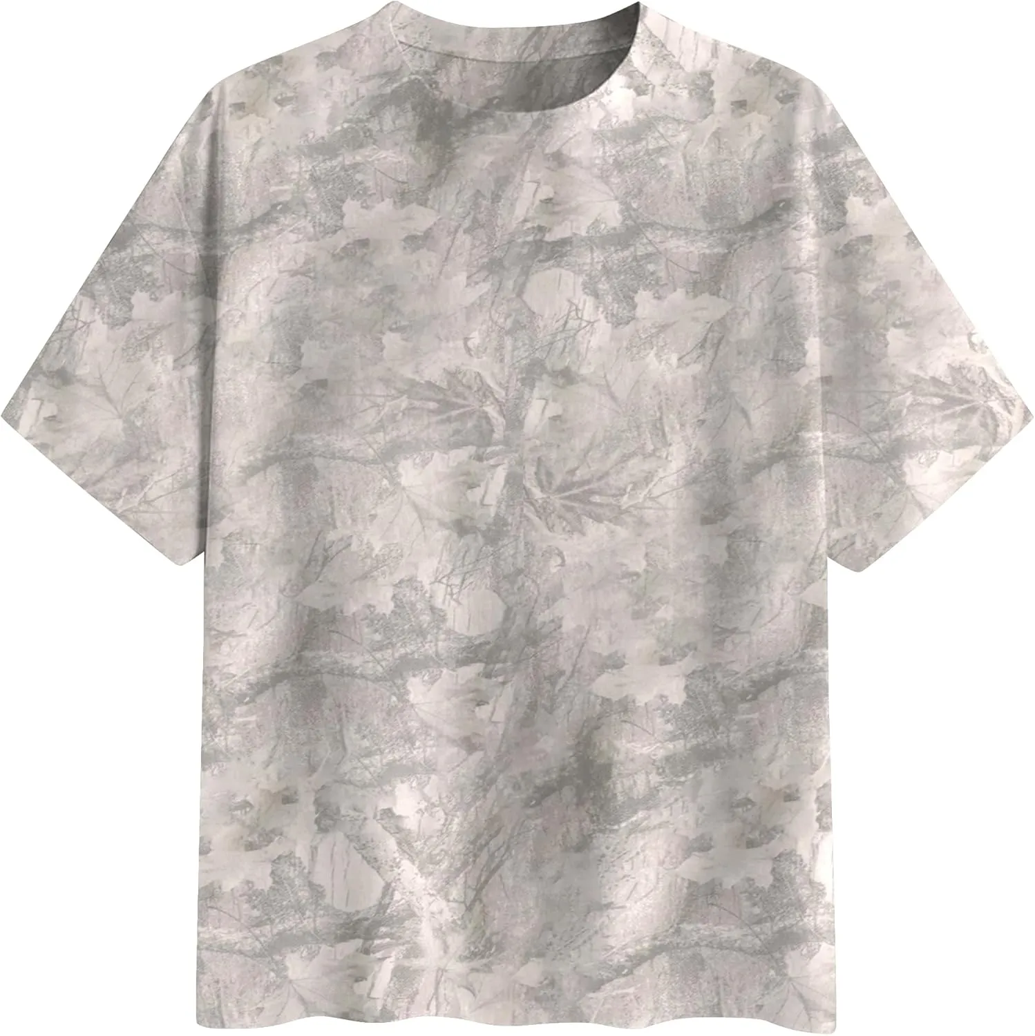 Oversized Camo Shirts for Women Men Maple Leaf Print Short Sleeve Crewneck T-Shirt Casual Loose Y2k Graphic Tee Tops