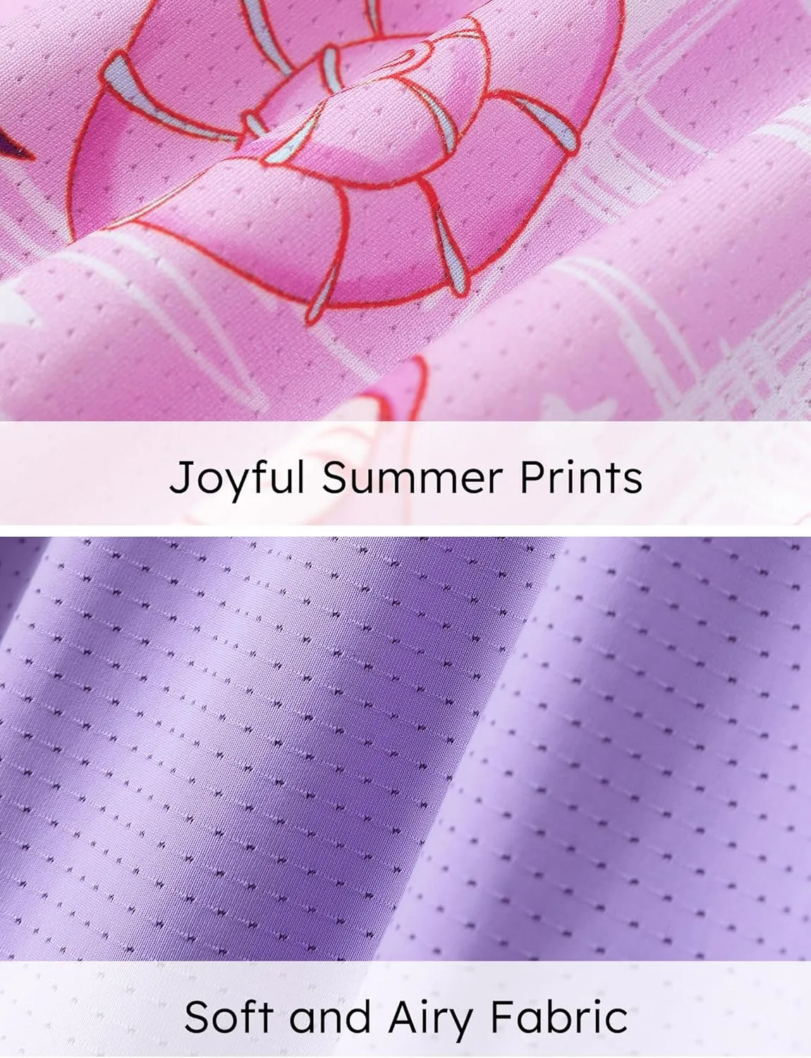 PATPAT Girls' Summer Dress Multipack  Quick-Dry, Cooling Fabric with Hawaiian & Mermaid Prints for Toddlers 2-8 Years