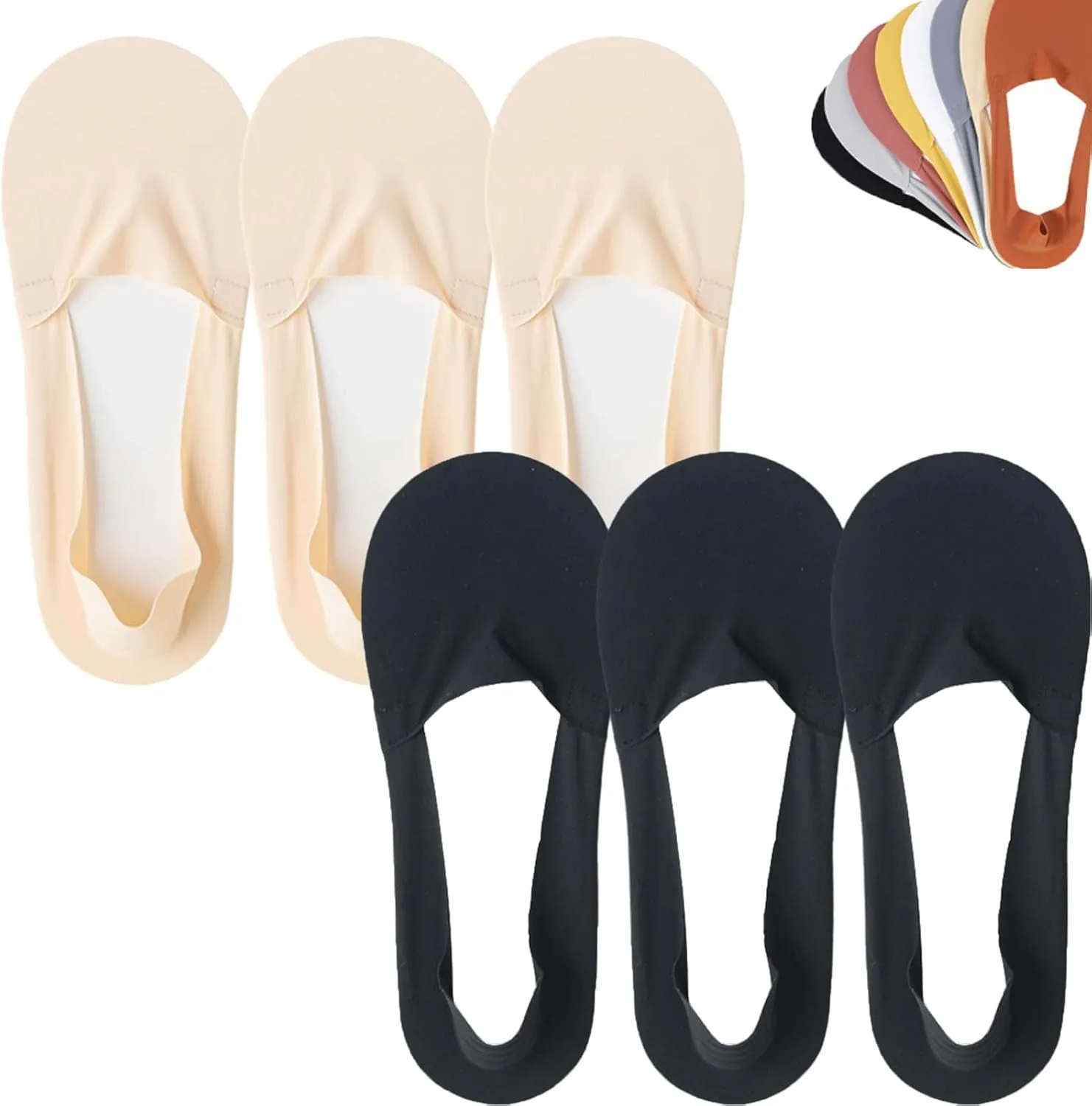 Petition Thin No Show Socks Womens, Petition Socks,Non Slip No Show Socks,Lightweight 6 Pairs