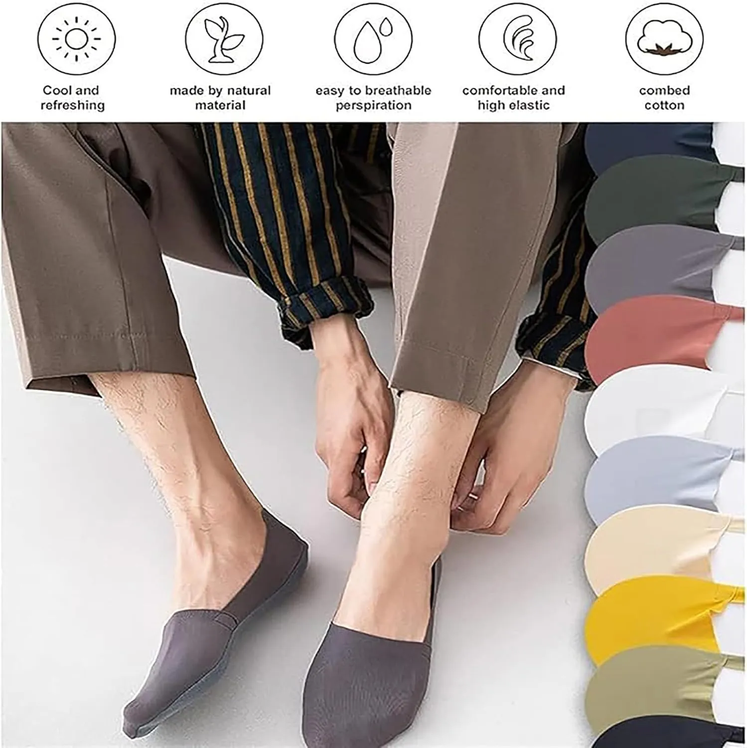 Petition Thin No Show Socks Womens, Petition Socks,Non Slip No Show Socks,Lightweight 6 Pairs