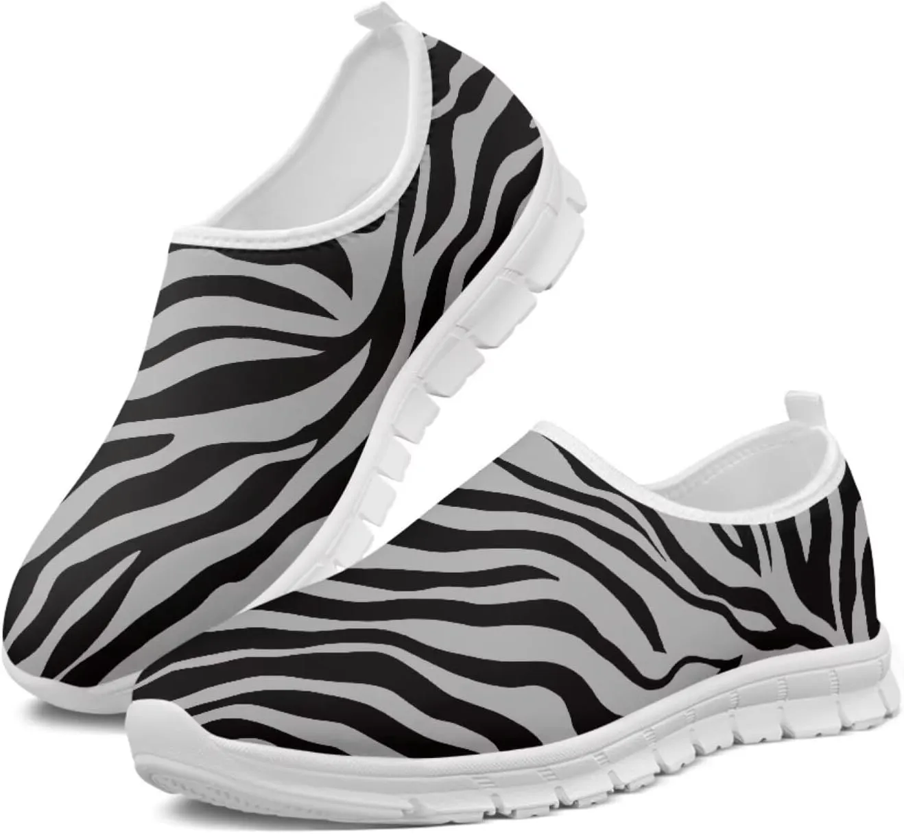 Pop Leopard Print Slip on Shoes Women Low Top Casual Mesh Shoes with Arch Support Insole Business Work Outdoor Sneaker