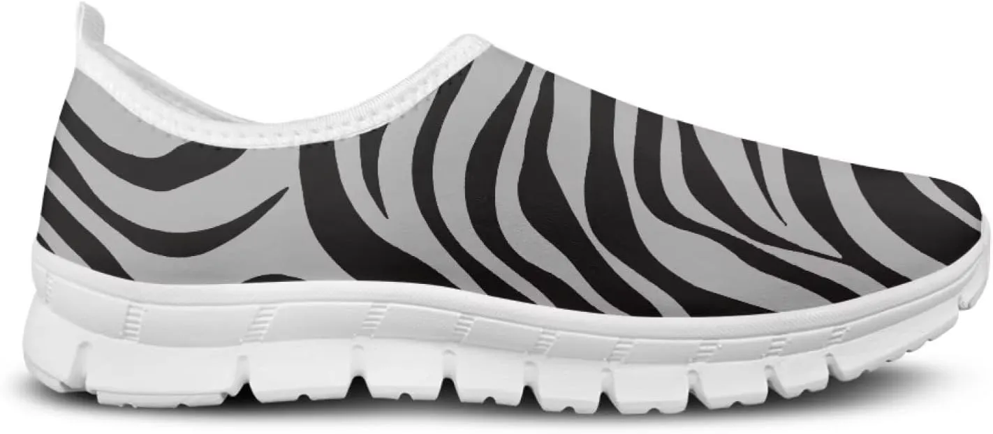 Pop Leopard Print Slip on Shoes Women Low Top Casual Mesh Shoes with Arch Support Insole Business Work Outdoor Sneaker