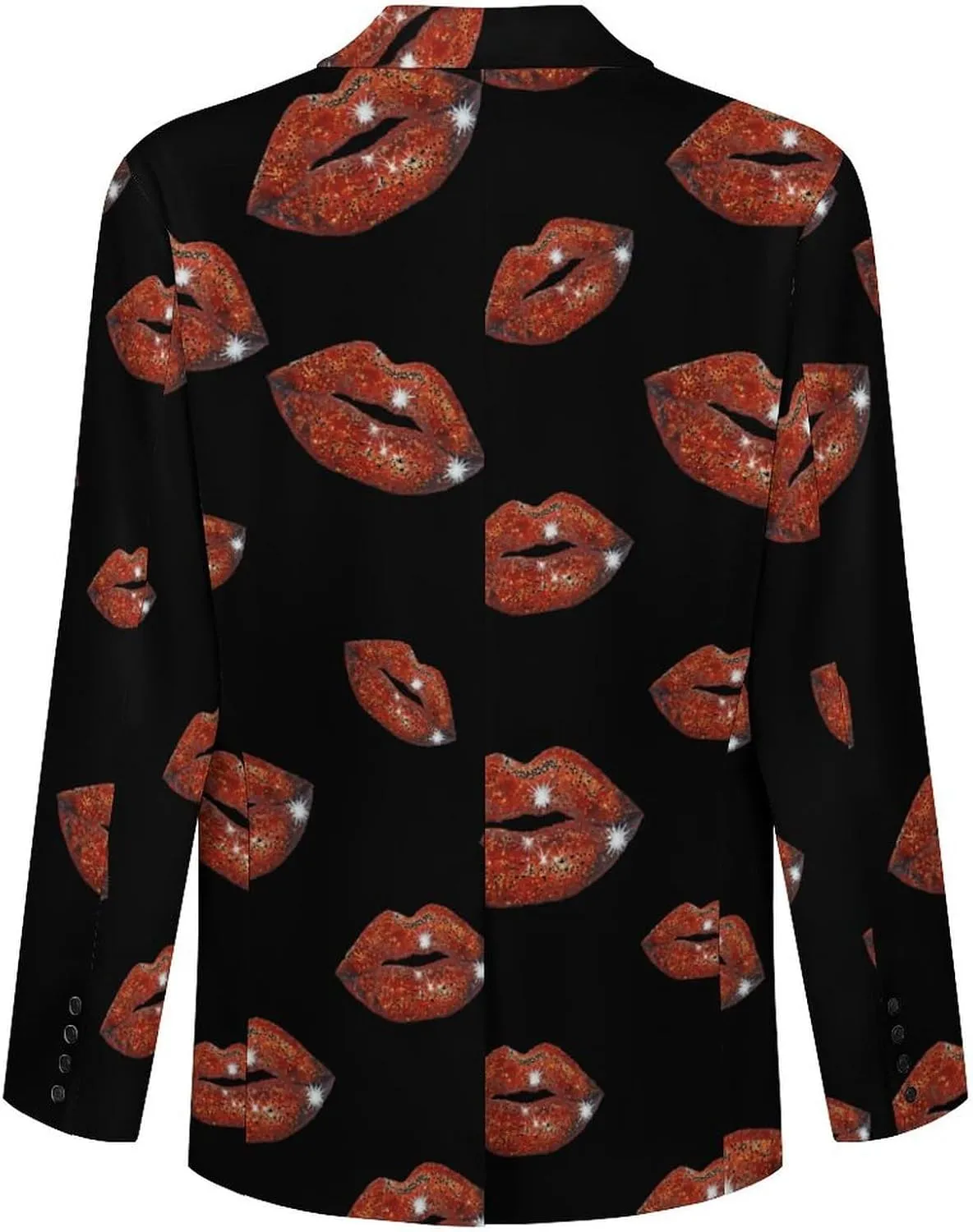 Red Sequin Lip Men's Blazers Jacket Slim Fit Business Sport Coat Two Buttons Casual Suit Jacket for Work Party