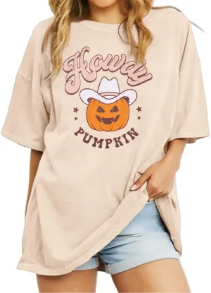 Ritatte Howdy Pumpkin Halloween Shirt Women Cute Western Country Cowgirl T-Shirt Short Sleeve Casual Oversized Tee Top
