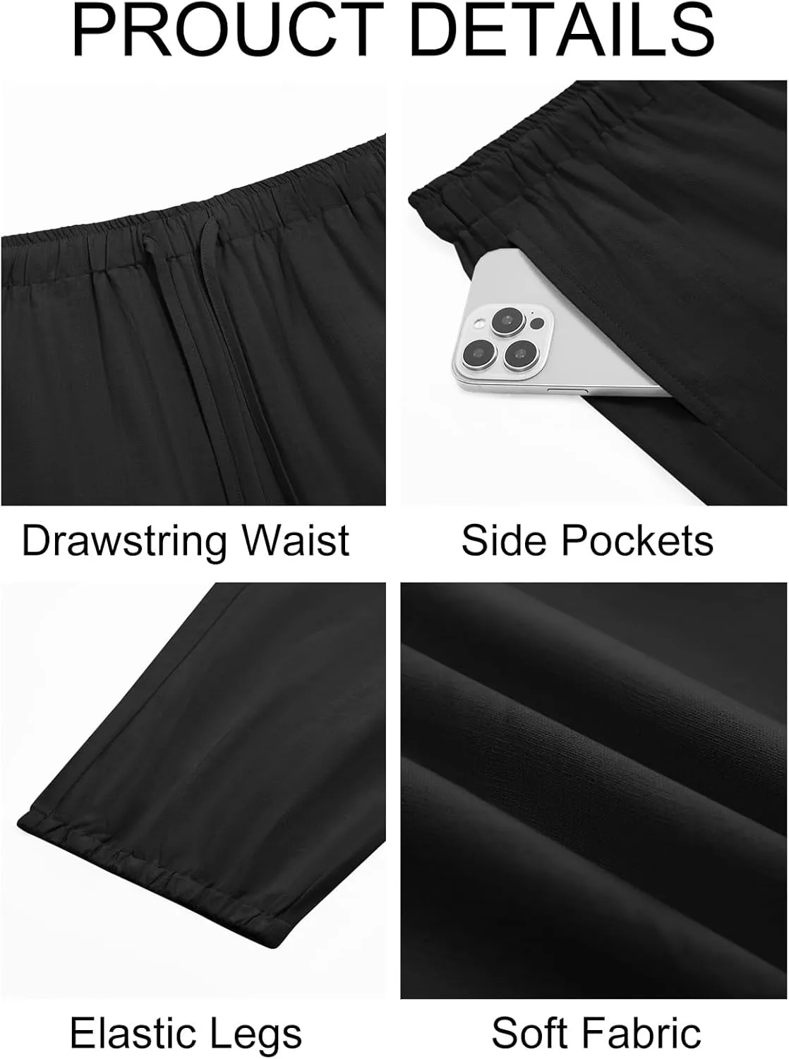 Runcati Mens Casual Harem Pants Baggy Hippie Yoga Cotton Linen Pants Drop Crotch Drawstring Beach Summer Trousers