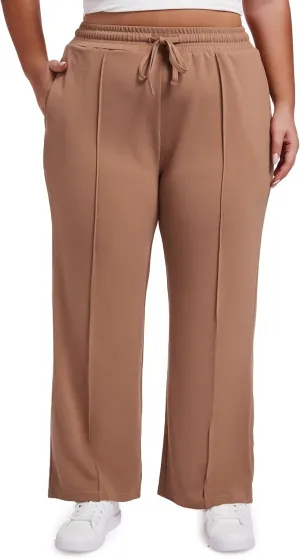 SEKINO Women's Plus Size Wide Straight Leg Pants High Waisted Business Casual Work Pants Trousers with Pockets Drawstring