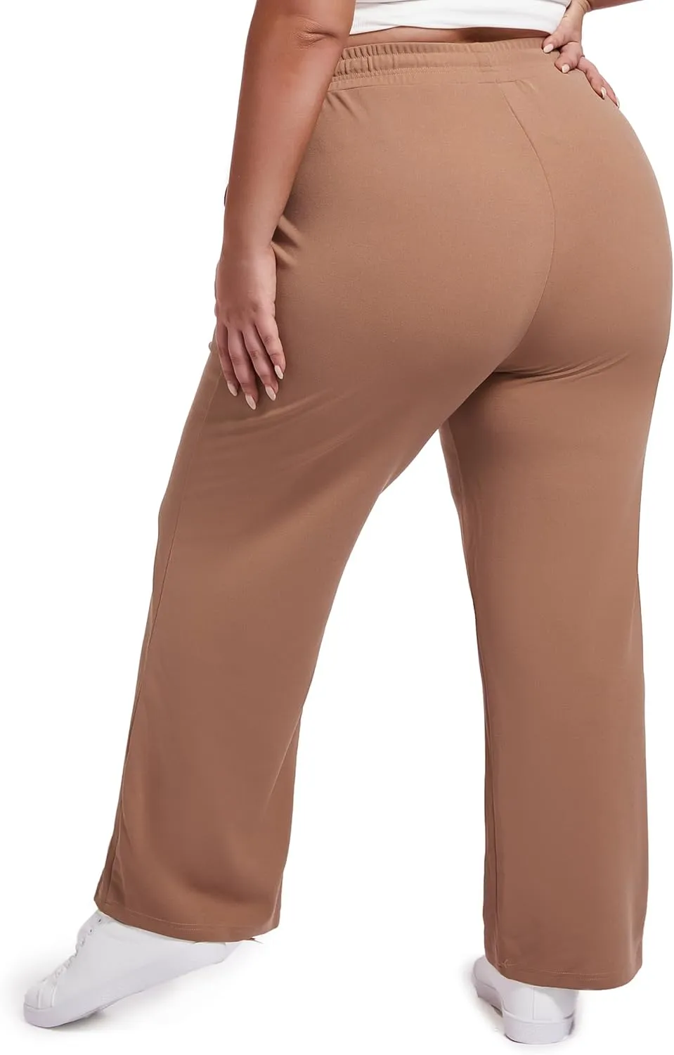 SEKINO Women's Plus Size Wide Straight Leg Pants High Waisted Business Casual Work Pants Trousers with Pockets Drawstring