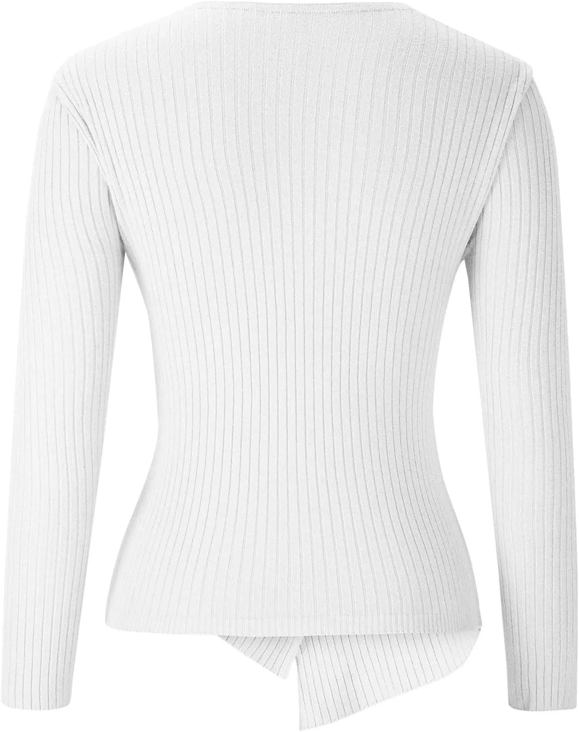 Sexy Cross v Neck Sweaters for Women Business Casual Long Sleeve Ribbed Knit Wrap Slim Fit Pullover Tops
