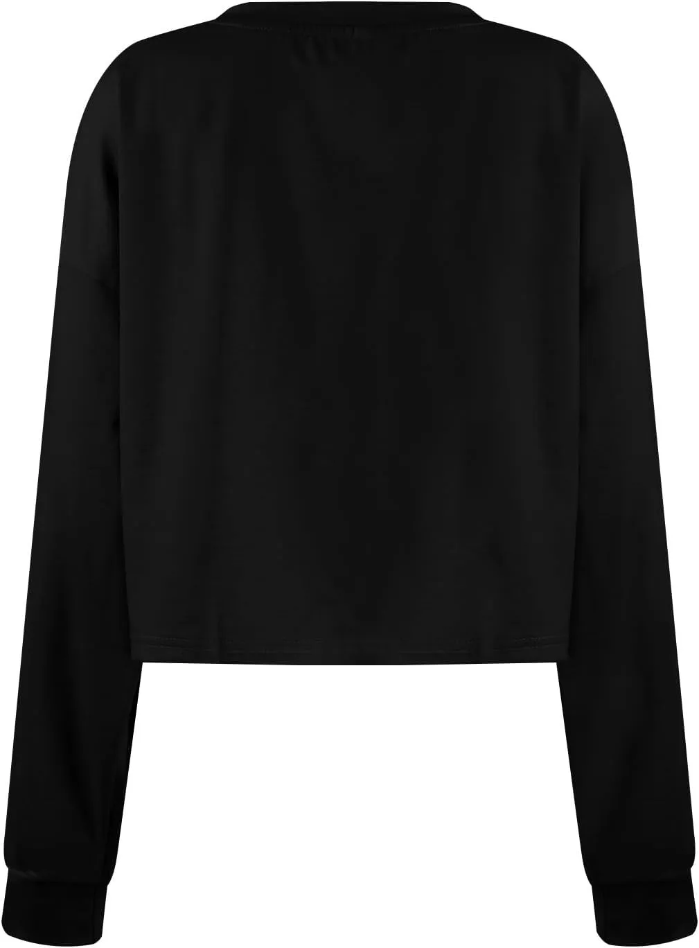 slqdgmryz Cropped Sweatshirts for Women Crewneck Fall Crop Top Sweatshirt Preppy Loose Fit Drop Shoulder Pullover Hoodie