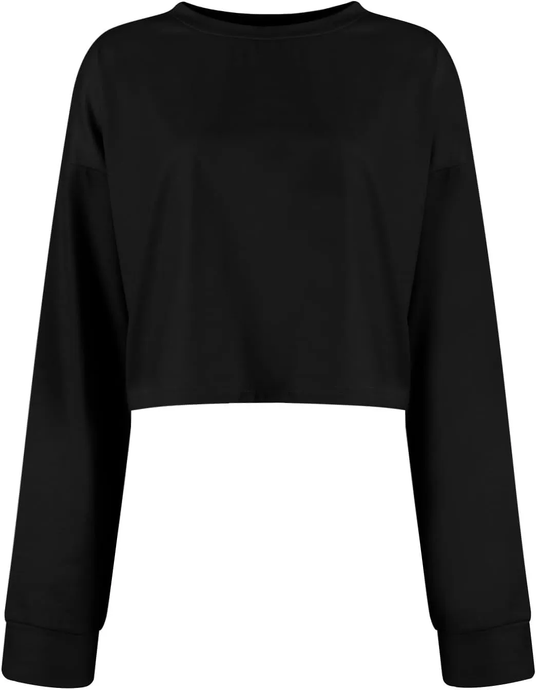 slqdgmryz Cropped Sweatshirts for Women Crewneck Fall Crop Top Sweatshirt Preppy Loose Fit Drop Shoulder Pullover Hoodie