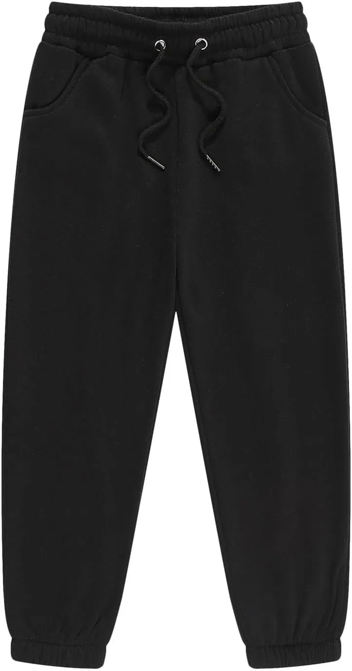Solid Color Sweatpants for Toddler Elastic Waist Solid Cotton Jogger Kids Boys Girls Stretchy Sport Running Long Pants