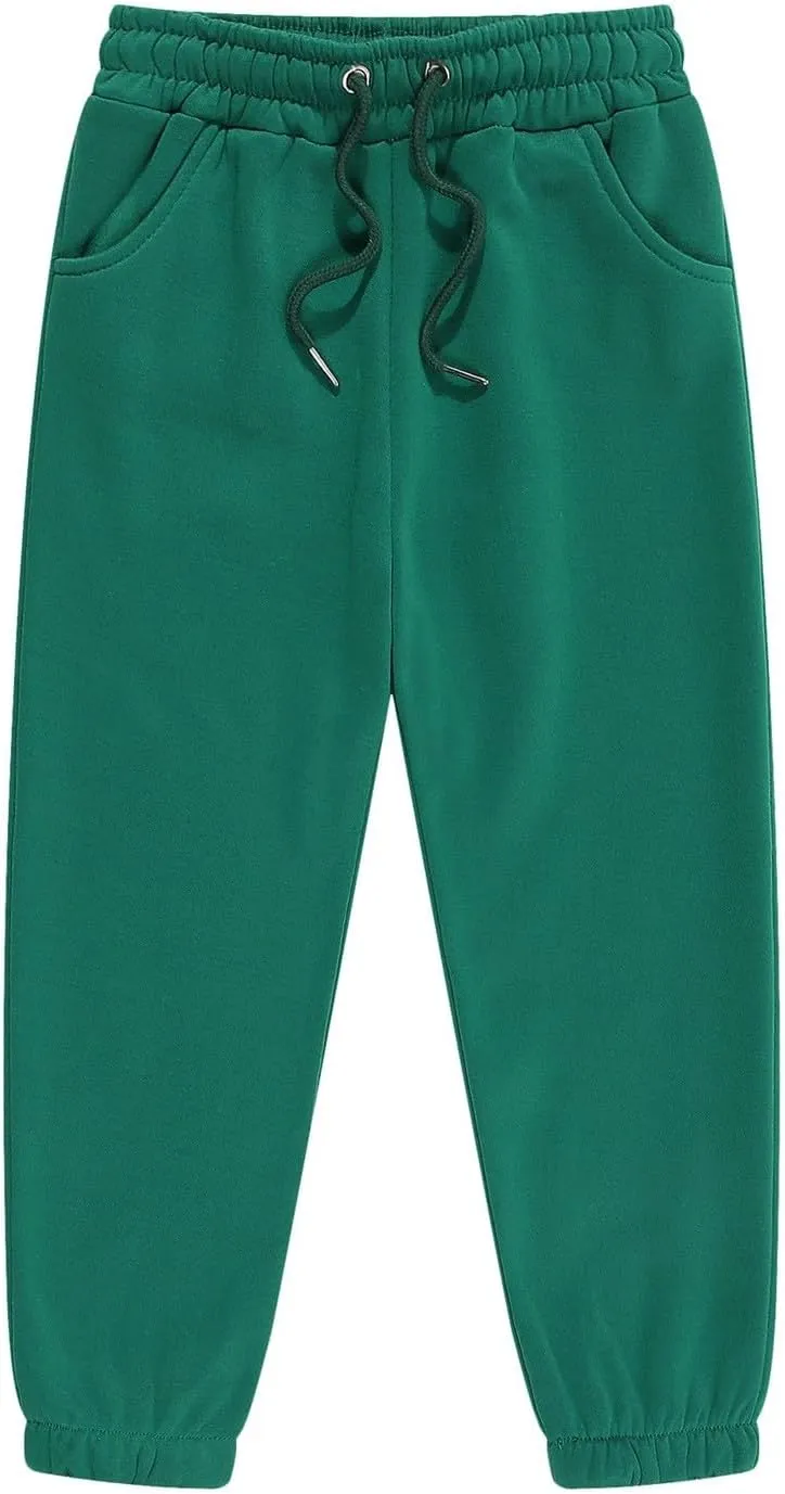 Solid Color Sweatpants for Toddler Elastic Waist Solid Cotton Jogger Kids Boys Girls Stretchy Sport Running Long Pants