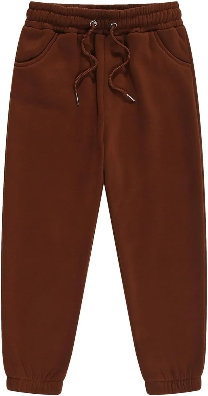 Solid Color Sweatpants for Toddler Elastic Waist Solid Cotton Jogger Kids Boys Girls Stretchy Sport Running Long Pants