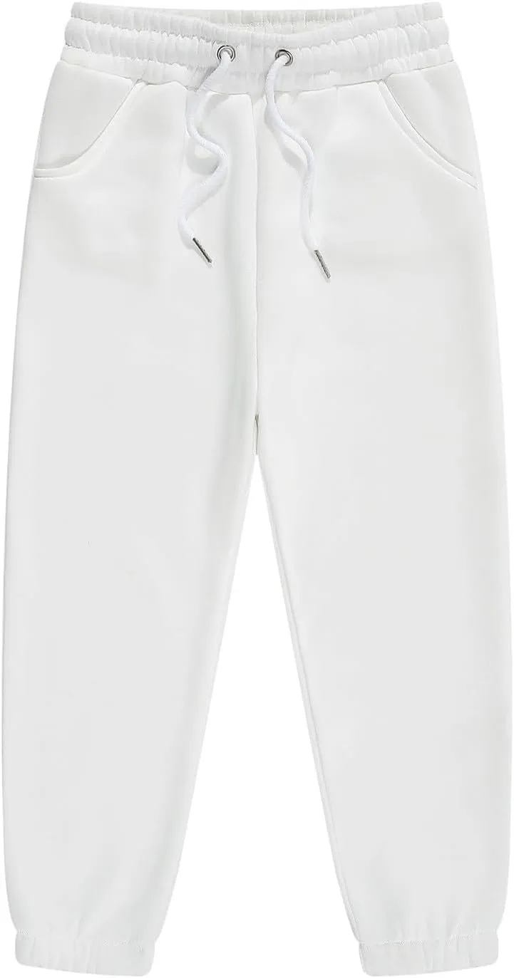 Solid Color Sweatpants for Toddler Elastic Waist Solid Cotton Jogger Kids Boys Girls Stretchy Sport Running Long Pants