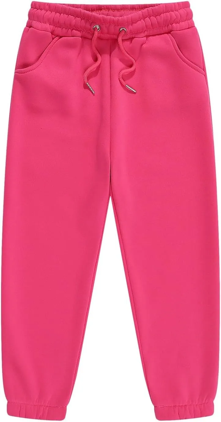 Solid Color Sweatpants for Toddler Elastic Waist Solid Cotton Jogger Kids Boys Girls Stretchy Sport Running Long Pants