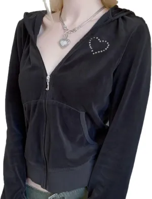 SOLILOQUY Women Y2k Zip Up Cropped Hoodie Sweatshirt Casual Long Sleeve Drawstring Pullover Top Harajuku Cargo Jacket