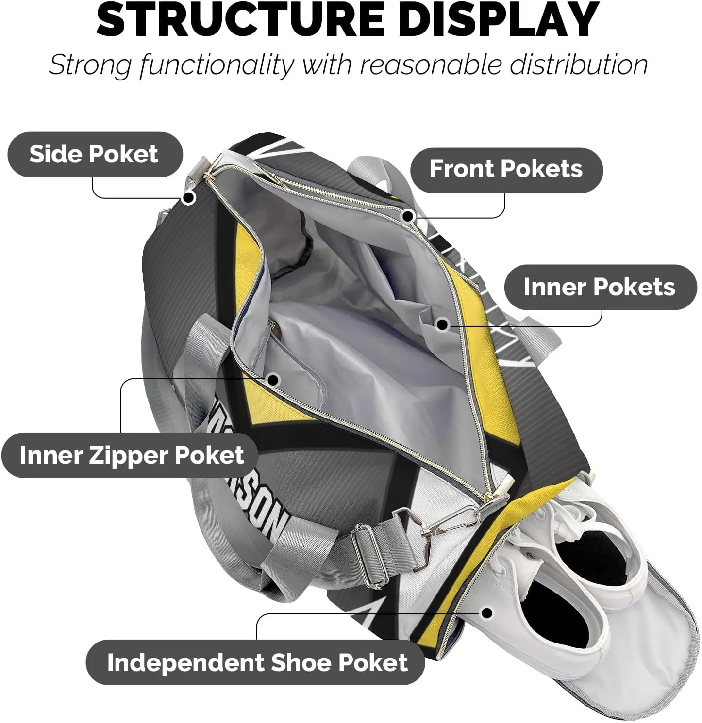 Sport Volleyball Athlete Waterproof Travel Duffel Bag for Men and Women with Shoe Compartment