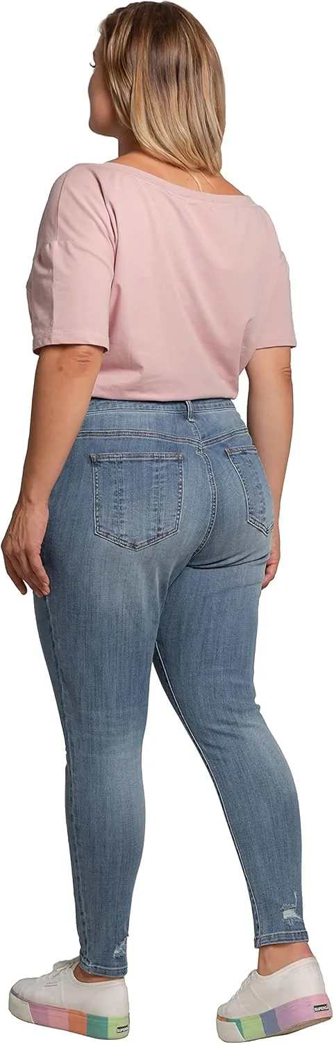 Standards & Practices Plus Size Women's Stretch Whisker Boyfriend Premium Jeans