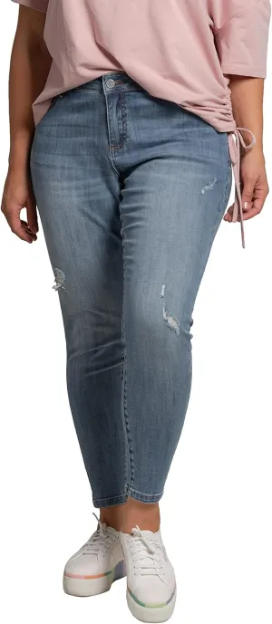 Standards & Practices Plus Size Women's Stretch Whisker Boyfriend Premium Jeans