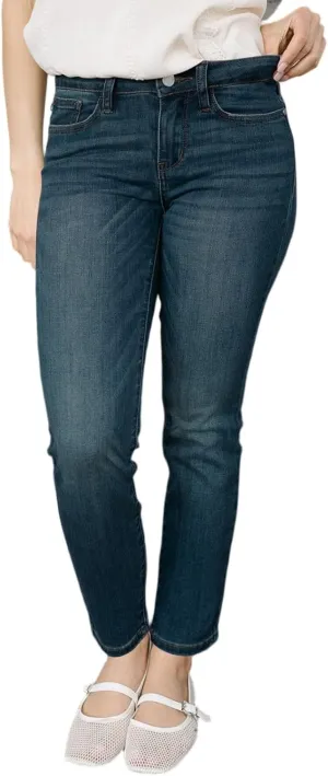 Stretchy Jeans for Women Trendy Mid Waist Wash Straight Leg Jeans Relaxed Fit Vintage Boyfriend Denim Pants with Pockets