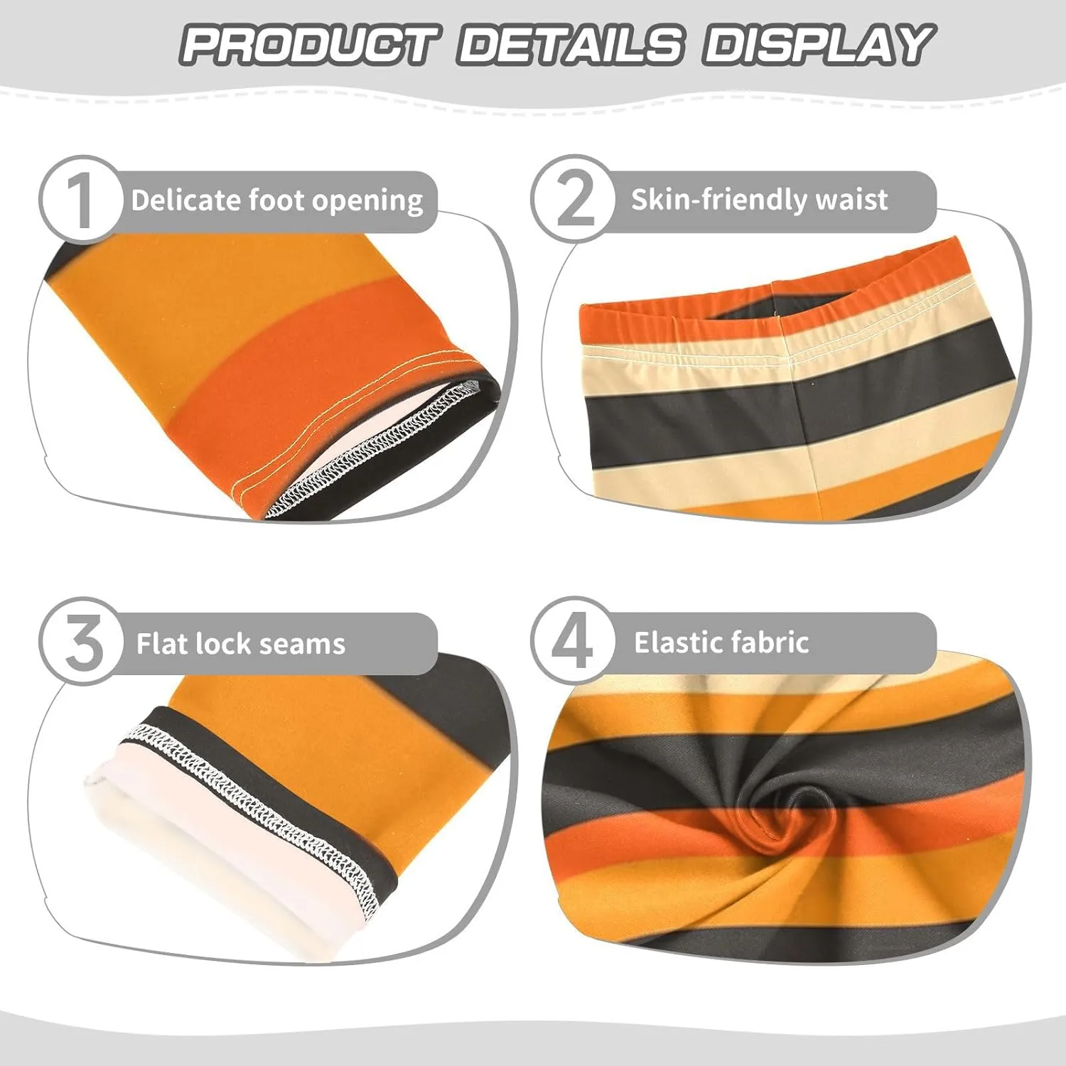 Striped Leggings for Girls Yoga Dance Pants Stretch High Waisted Ankle Length Tights Kids Leggings