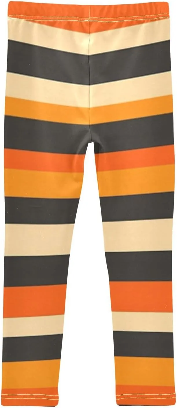 Striped Leggings for Girls Yoga Dance Pants Stretch High Waisted Ankle Length Tights Kids Leggings