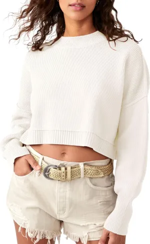 Sucolan Women's Crewneck Cropped Sweater 2024 Fall Fashion Oversized Batwing Sleeve Knit Side Slit Pullover Sweater Tops