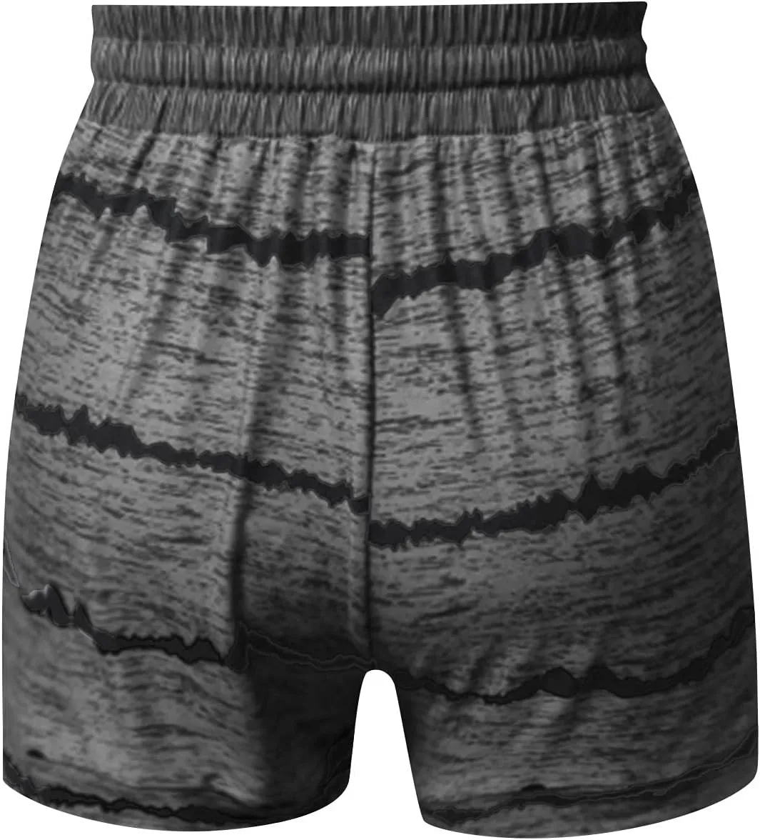 Summer Shorts for Women Trendy Print Yoga Pants Casual Loose Elastic Drawstring Trousers Beach Shorts Pockets