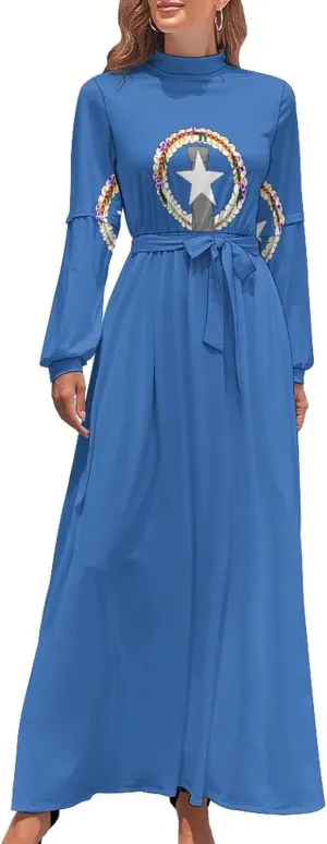 TAIZIYEAH Long Dress Elegant Casual Long Dress Northern Mari-ana Lslands Flag Girls Summer Sunshine Beach Skirts for Womens XL