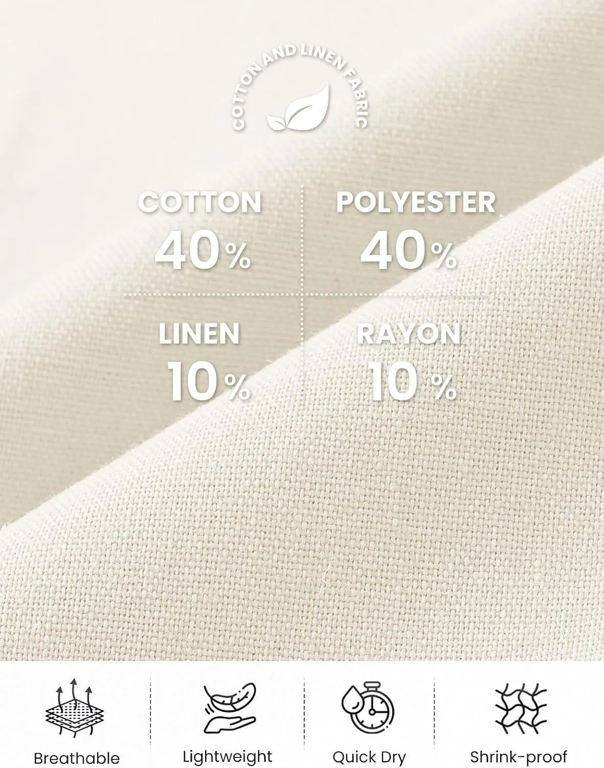 TBMPOY Men’s Linen Pants Casual Lightweight Beach Summer Pants Elastic Waist Slim Fit Trousers