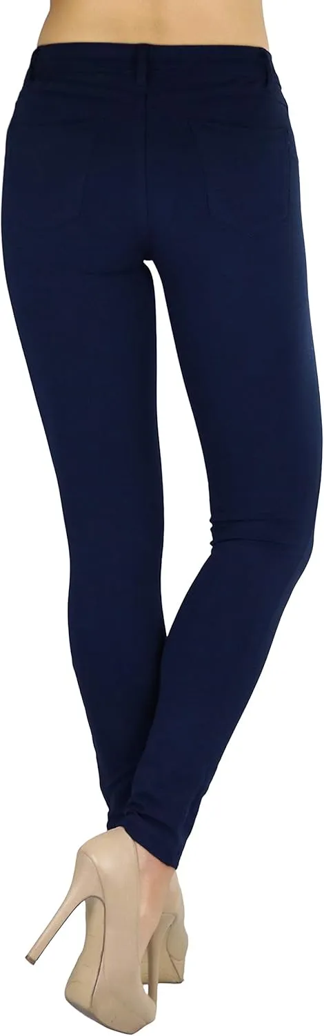 ToBeInStyle Women's Elastic Skinny Jean Pants w/Zipper & Pockets