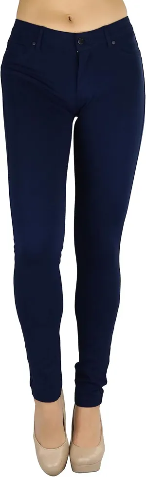 ToBeInStyle Women's Elastic Skinny Jean Pants w/Zipper & Pockets