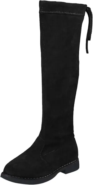 Toddler Big Kid Girl's Faux Lined Knee High Winter Riding Boots Thigh Boot Pointed Stretch Over The Knee Boots