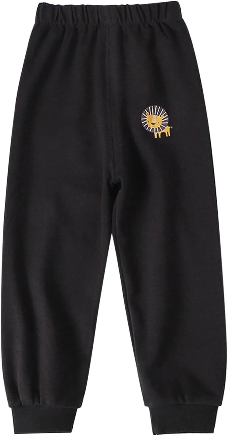 Toddler Boys Girls Cotton Sweatpants Solid Color Casual Bottoms Elastic Jogger Running Trousers for Kids Unisex