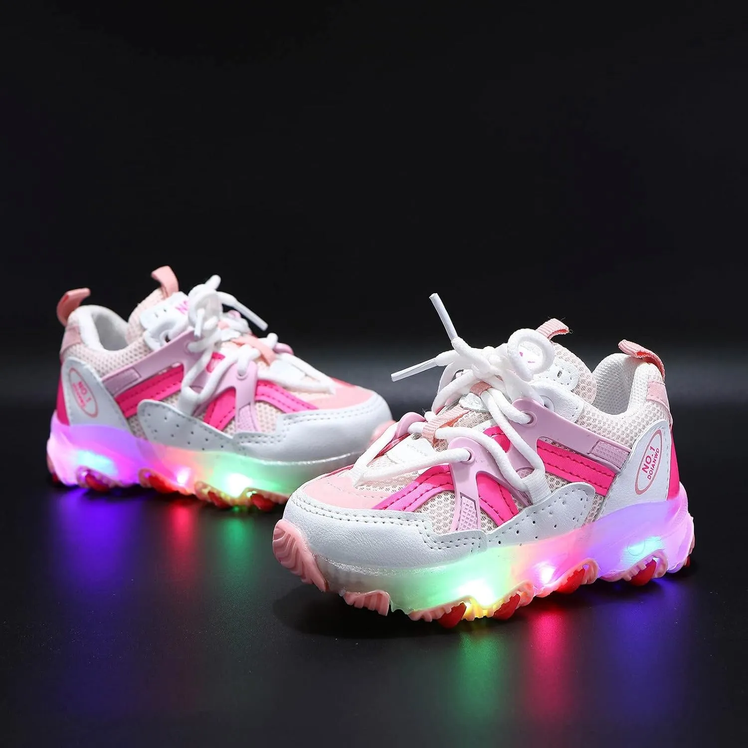 Toddler Boys Girls Light Up Shoes LED Flashing Lightweight Mesh Breathable Running Sneakers for Toddler Little