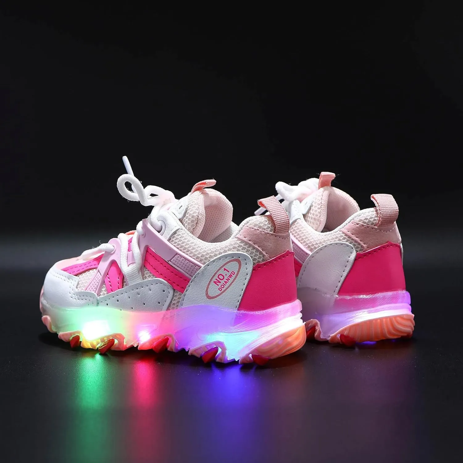 Toddler Boys Girls Light Up Shoes LED Flashing Lightweight Mesh Breathable Running Sneakers for Toddler Little
