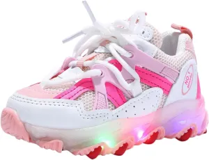 Toddler Boys Girls Light Up Shoes LED Flashing Lightweight Mesh Breathable Running Sneakers for Toddler Little