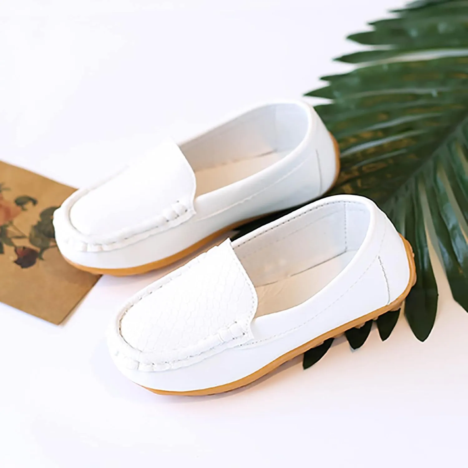 Toddler Boys Girls Soft Slip On Loafers Dress Flat Shoes Casual Dress Shoes for Toddler Big Kids Birthday Gift
