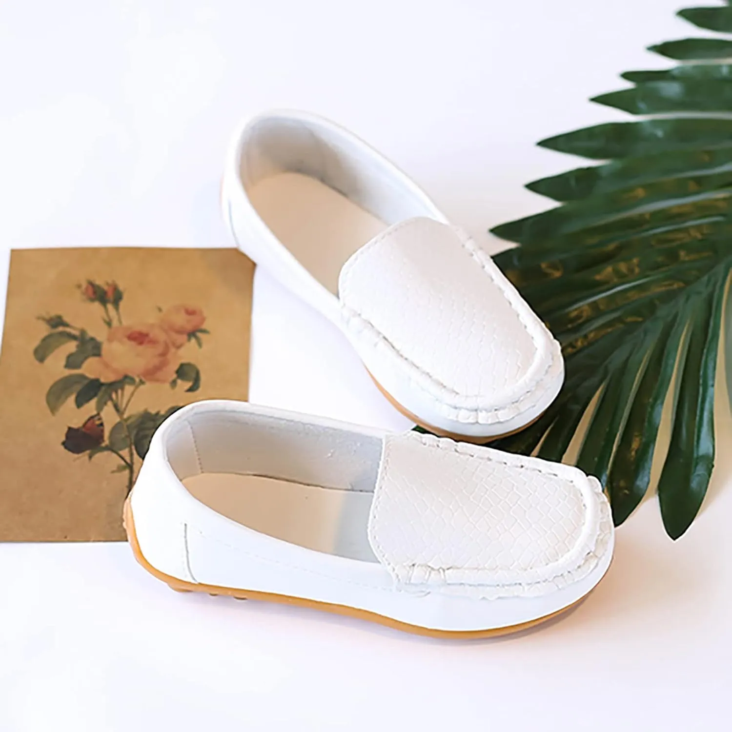 Toddler Boys Girls Soft Slip On Loafers Dress Flat Shoes Casual Dress Shoes for Toddler Big Kids Birthday Gift