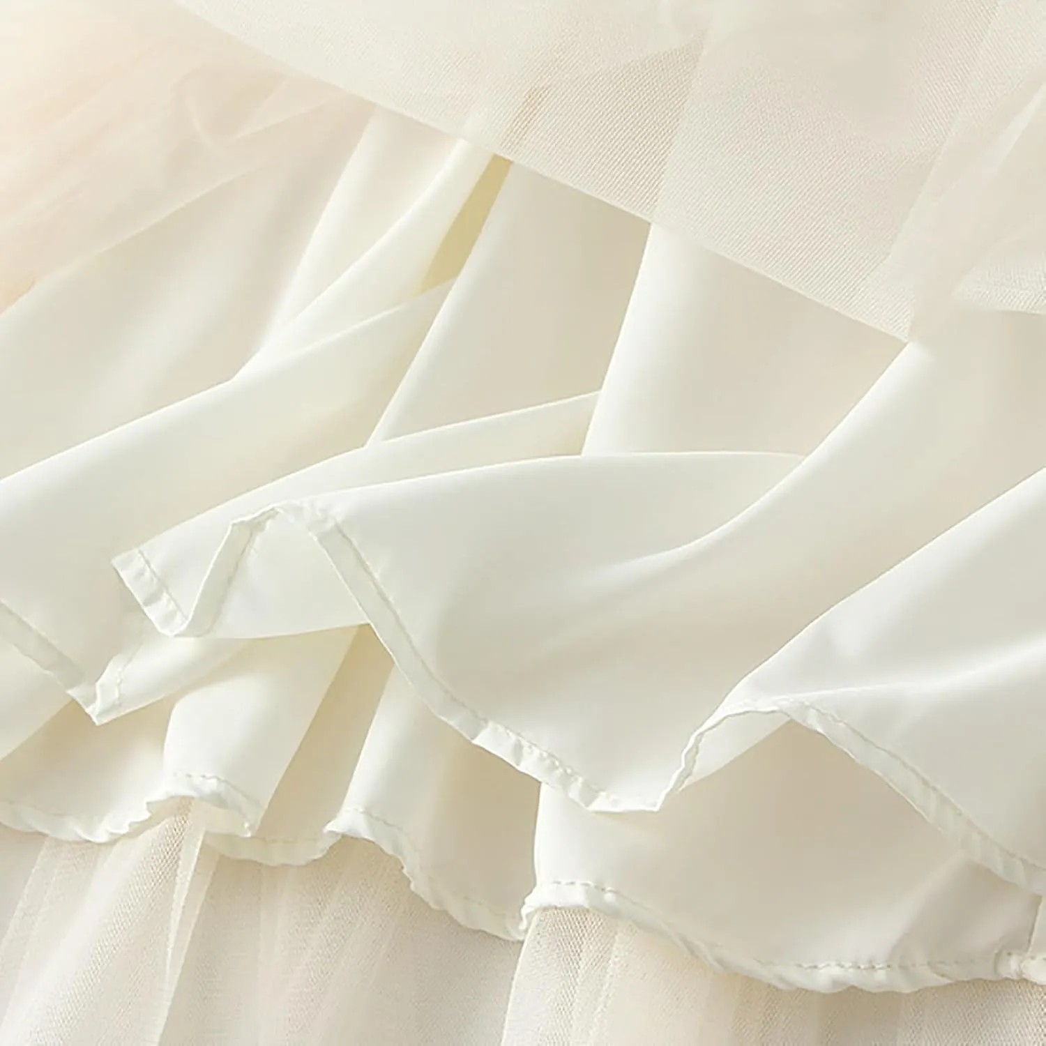 Tulle Skirts for Women Fairy Tutu Tiered Elastic Waist A Line Midi Skirt Casual Ruffles Layered Mesh Party Long Skirts