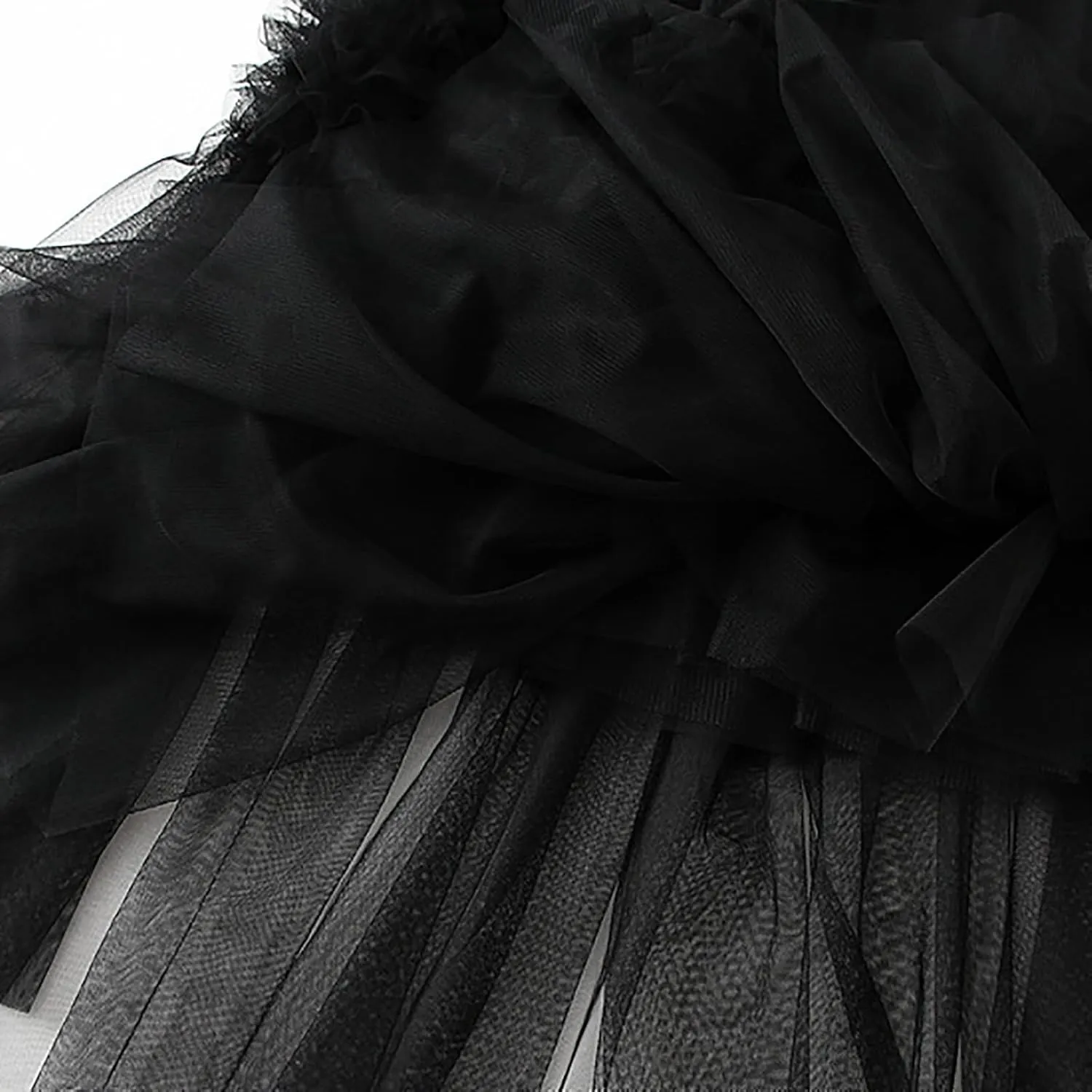 Tulle Skirts for Women Fairy Tutu Tiered Elastic Waist A Line Midi Skirt Casual Ruffles Layered Mesh Party Long Skirts
