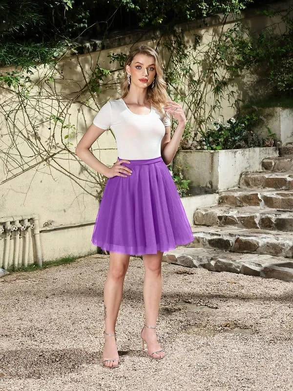 Tulle Skirts for Women Mesh Tutu Skirt Tulle Skirt Women's A-Line Skirt Knee Length Tutu Skirt Summer Skirts for Women